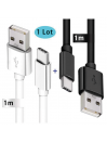 2 x Câble USB Type-C Chargeur pour Samsung Galaxy Blanc-Noir