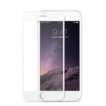 Verre Trempé intégral 4D Blanc Pour iPhone 7+ / 8+ Recouvre à 100% la face avant