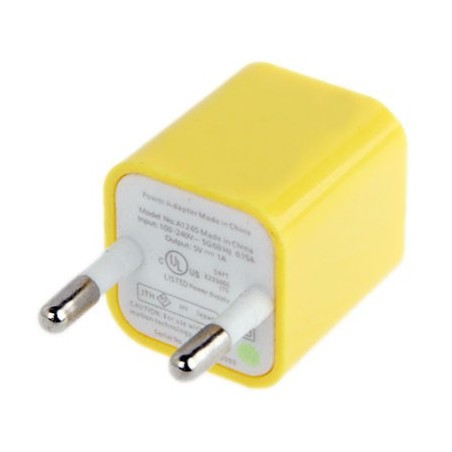 Chargeur Secteur USB pour iPhone Jaune