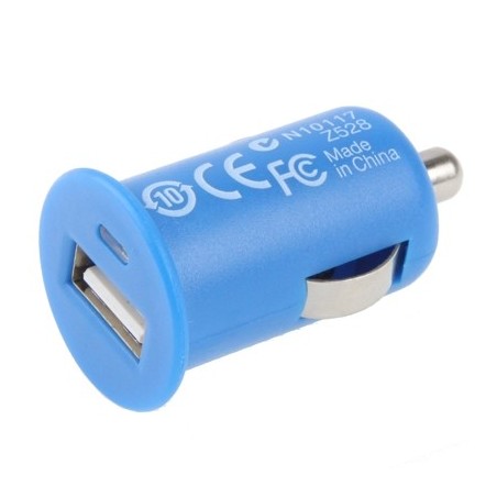Chargeur de voiture Allume Cigare USB 12/24V 5V 1A Bleu