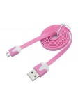 Câble chargeur plat 1m Micro usb Rose