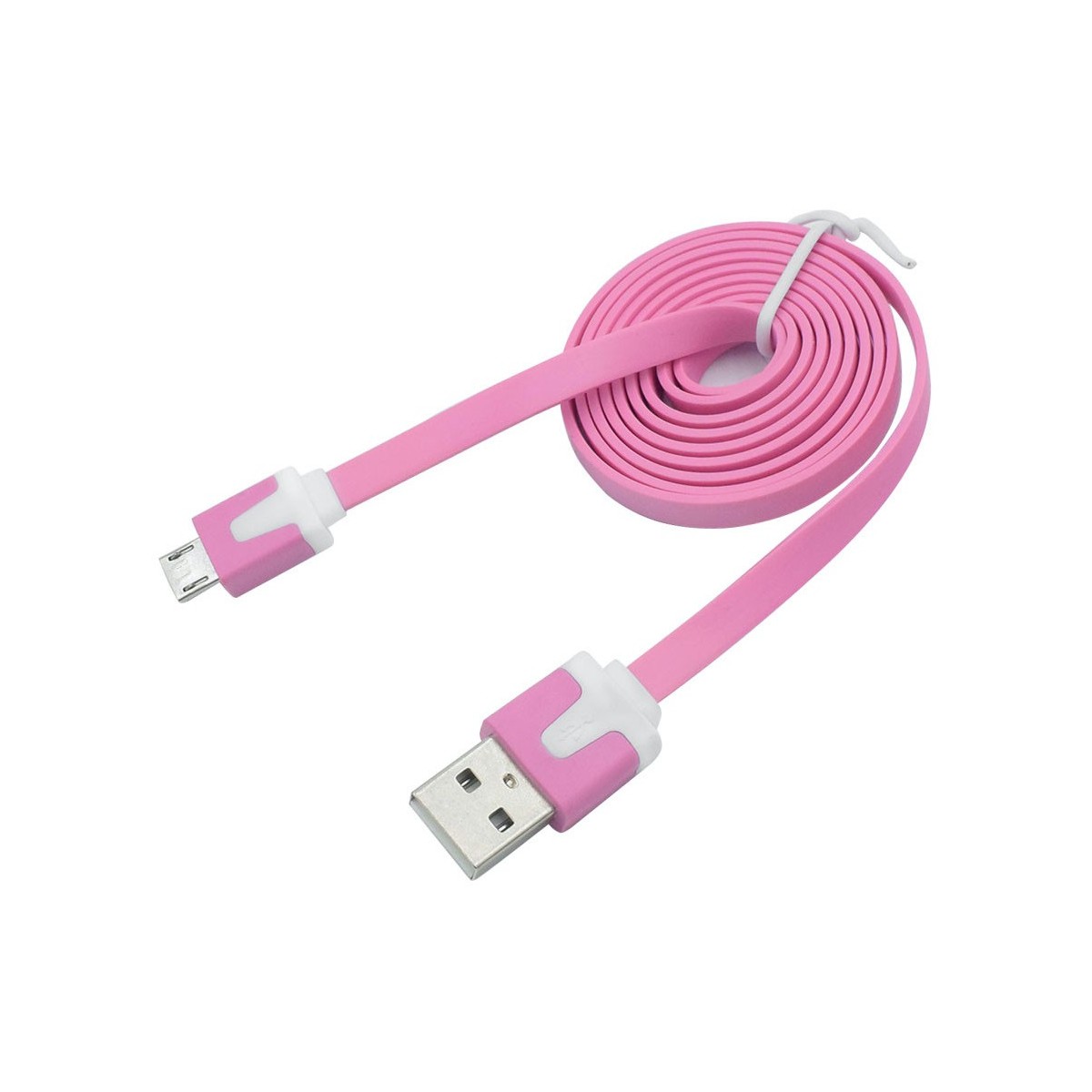 Câble chargeur plat 1m Micro usb Rose Câble chargeur plat 1m Micro usb Rose
