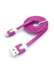 Câble chargeur plat 1m Micro usb Magenta