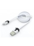 Câble chargeur plat 1m Micro usb Blanc