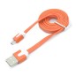Câble chargeur plat 1m Micro usb Orange