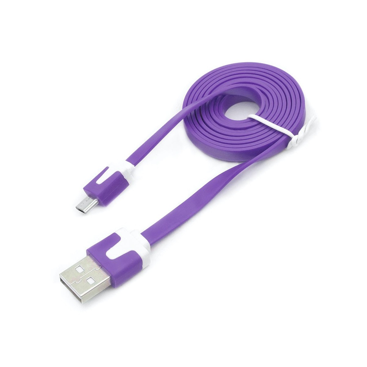 Câble chargeur plat 1m Micro usb Violet