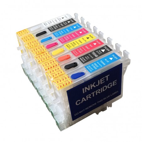 8 Cartouches rechargeables EPSON R800/R1800 (T0540-0548)