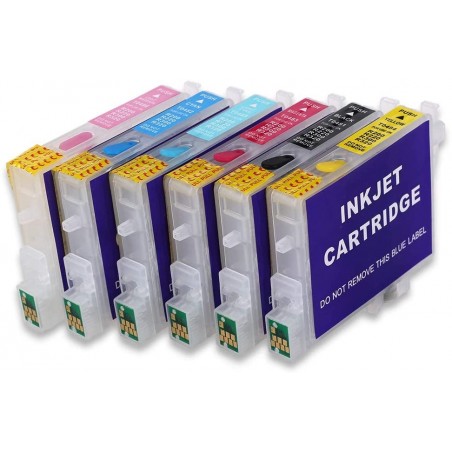 6 Cartouches rechargeables Epson T0481-T0486