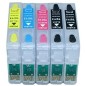5 Cartouches rechargeables Epson T0711H+T1002/T1003/T1004 (série Guépard)
