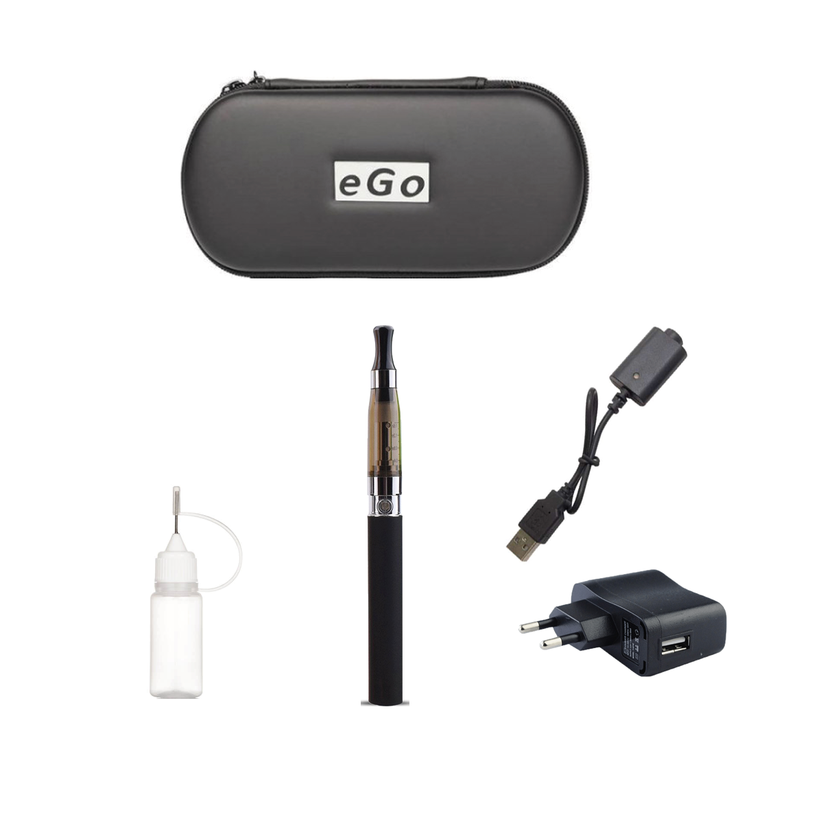 Cigarette Electronique vaprizer Ego Ce4 1,6ml atomiseur batterie 900 mAh Noir + Cas + Chargeur