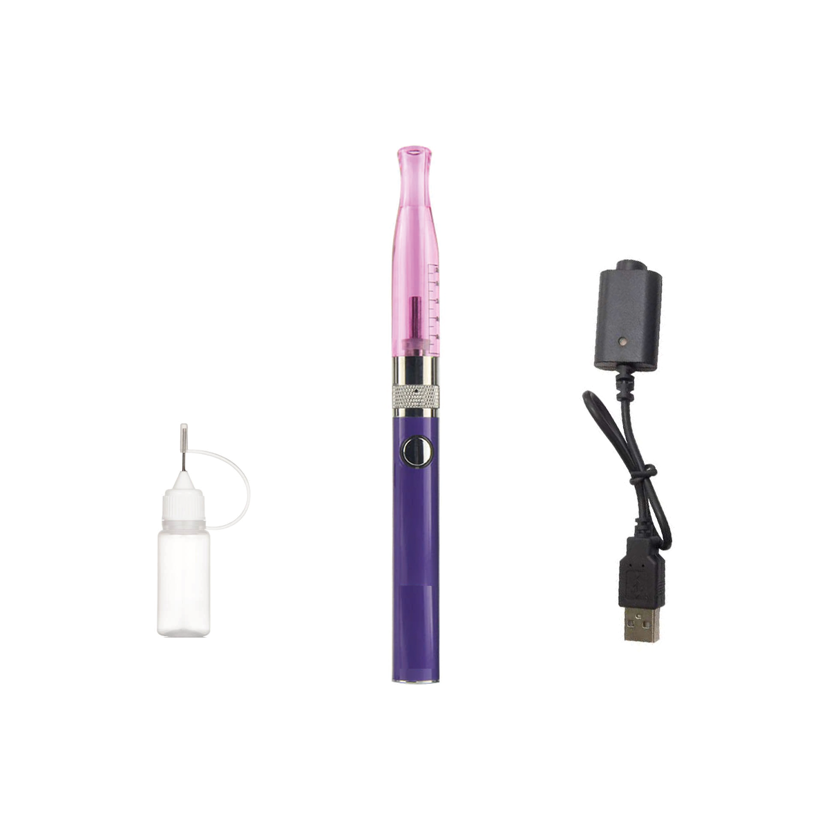 Cigarette Electronique vaprizer Ego H2, 2-ml atomiseur batterie 900 mAh, no cotton, Voilet