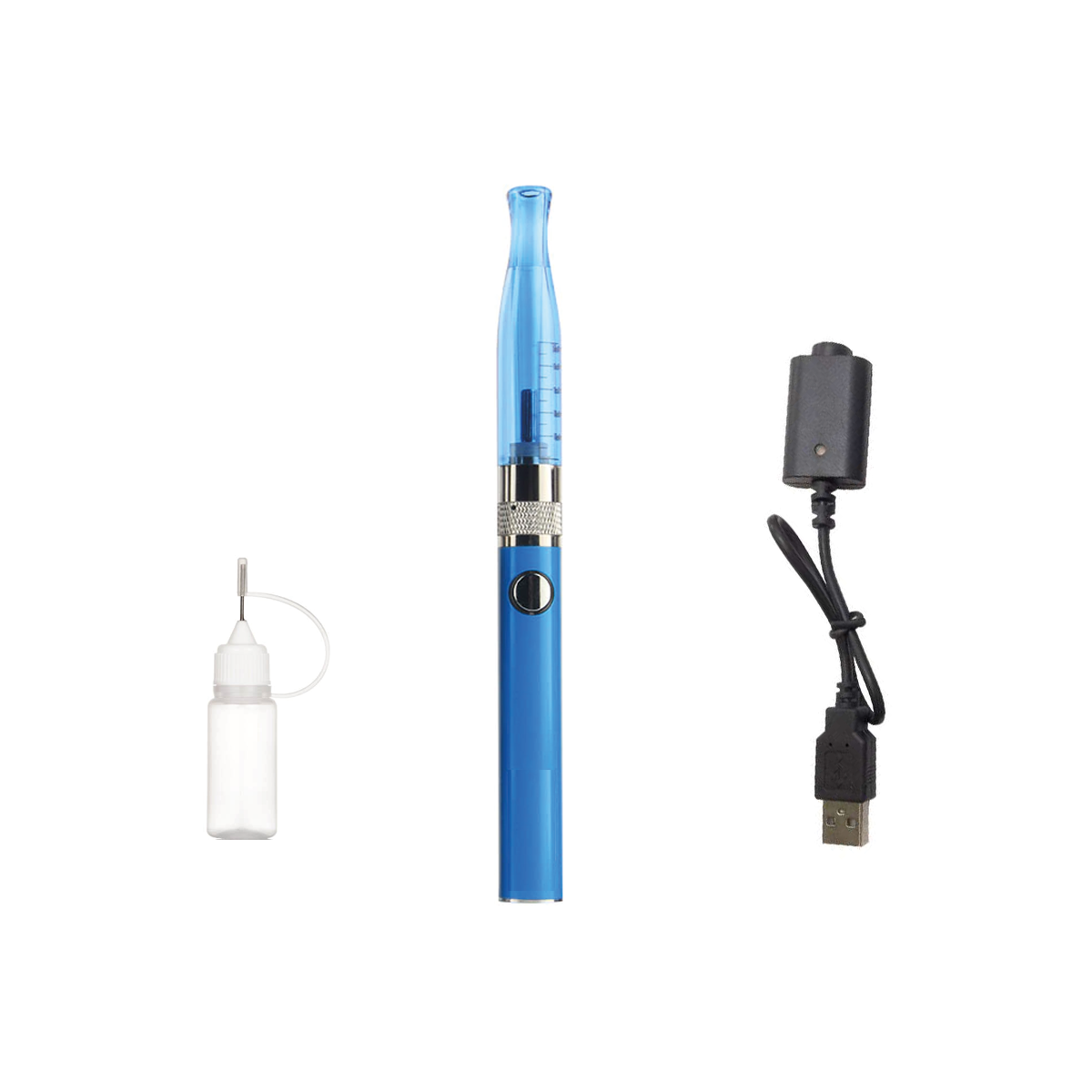 Cigarette Electronique vaprizer Ego H2, 2-ml atomiseur batterie 900 mAh, no cotton, Bleu