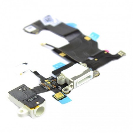 NAPPE DOCK CONNECTEUR DE CHARGE ET JACK POUR IPHONE 5 BLANC