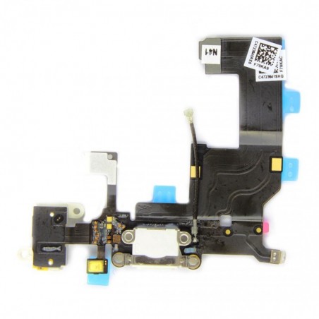 NAPPE DOCK CONNECTEUR DE CHARGE ET JACK POUR IPHONE 5 BLANC