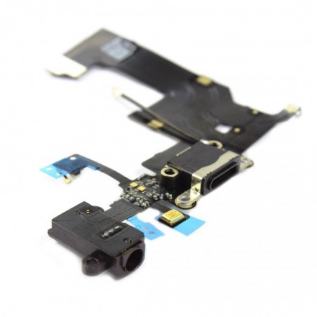 NAPPE DOCK CONNECTEUR DE CHARGE ET JACK POUR IPHONE 5 NOIR