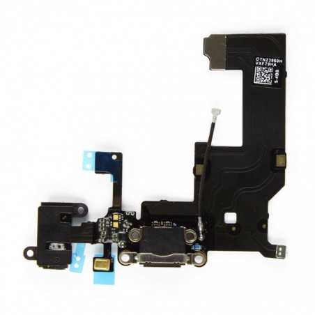 NAPPE DOCK CONNECTEUR DE CHARGE ET JACK POUR IPHONE 5 NOIR
