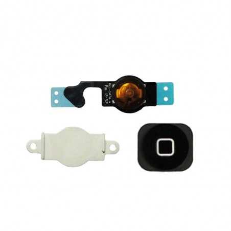 Bouton home Noir + Nappe + Membranne + Support Métalique iPhone 5