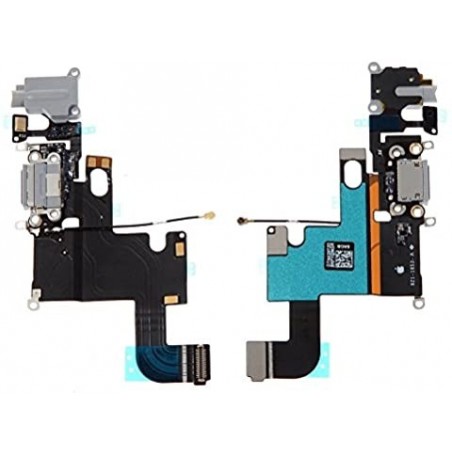 NAPPE JACK POUR IPHONE 6 ECOUTEUR + CONNECTEUR DE CHARGE GRIS-NOIR