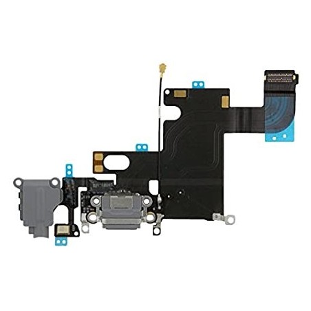 NAPPE JACK POUR IPHONE 6 ECOUTEUR + CONNECTEUR DE CHARGE GRIS-NOIR