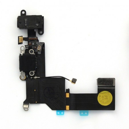 NAPPE DOCK CONNECTEUR DE CHARGE ET JACK POUR IPHONE 5S NOIR