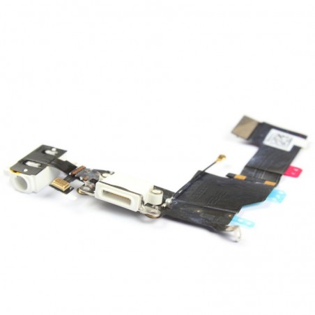 NAPPE DOCK CONNECTEUR DE CHARGE ET JACK POUR IPHONE 5S BLANC