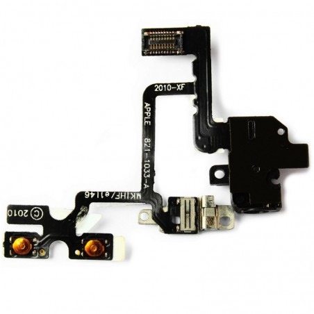 Nappe prise jack vibreur volume audio pour iPhone 4 Noir