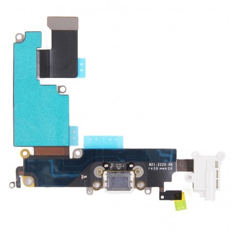 Nappe jack écouteur + connecteur de charge iPhone 6 Plus Blanc