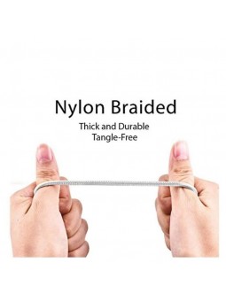 Câble Pour iPhone Magnétique Argent Nylon Tressé pour iPhone
