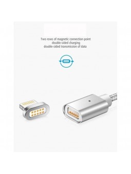 Câble Pour iPhone Magnétique Argent Nylon Tressé pour iPhone