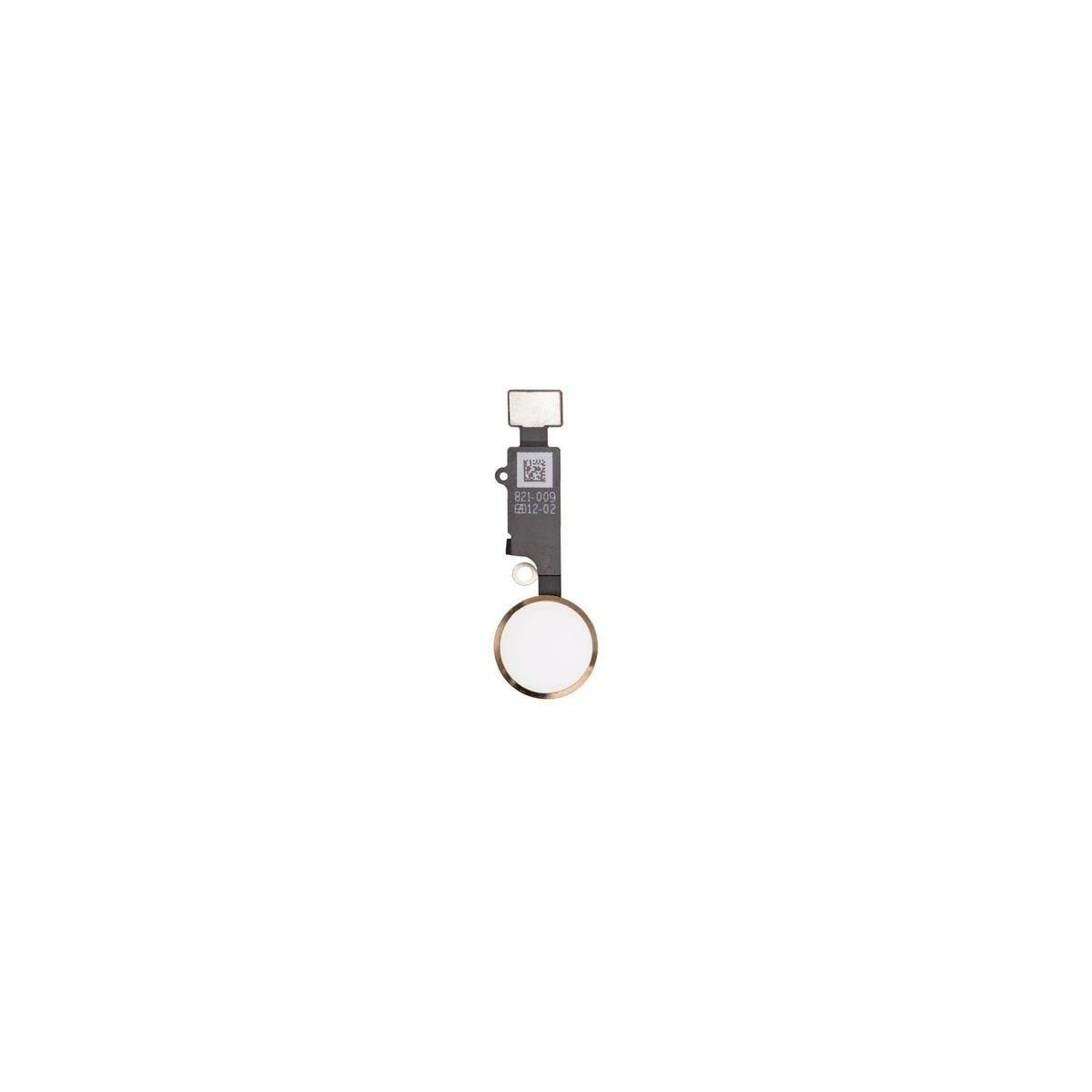 Bouton Home Fonctionnel avec Nappe Flex Compatible avec iPhone 7 Blanc-Or Home Button de Rechange