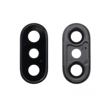 Lentille Vitre Cache caméra arrière pour iPhone X Noir