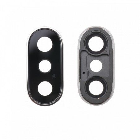 Lentille Vitre Cache caméra arrière pour iPhone X Blanc