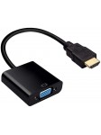 HDMI vers VGA 1080P Plaqué d'or Mâle à Femelle Câble Adaptateur Convertisseur Hd