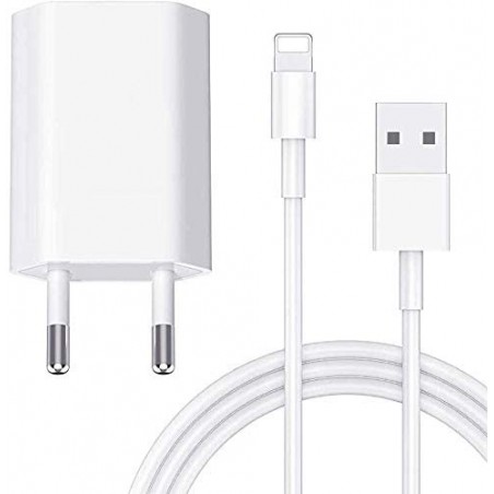 Chargeur compatible iPhone avec Câble Chargeur Adaptateur pour iPhone 7/8/11/12 Mini Plus Pro XS