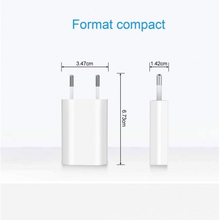 Chargeur compatible iPhone avec Câble Chargeur Adaptateur pour iPhone 7/8/11/12 Mini Plus Pro XS