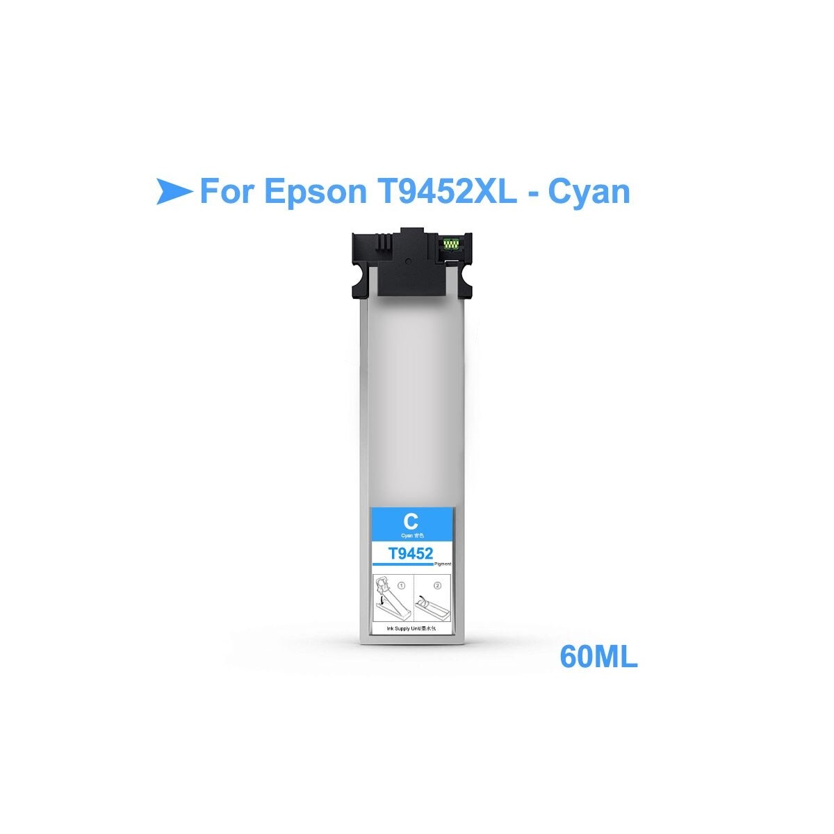 1 Cartouche d'encre cyan compatible Epson T9452XL 60ml