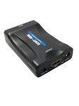 Convertisseur avec cable USB-12V 1080P Scart Péritel vers HDMI Adaptateur de Signal CRT TV, VHS VCR, DVD Support NTSC PAL
