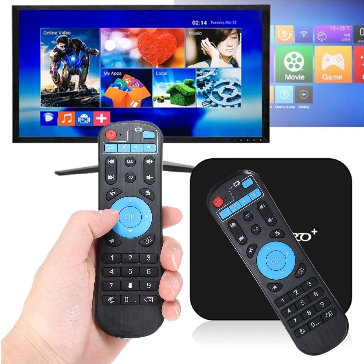 Télécommande Pro Android Tv Box Pour T95z T95k T95v T95u T95w Mxq S912