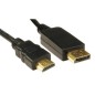 Câble DisplayPort DP vers HDMI mâle 1,8 m LCD PC HD TV portable AV Câble adaptateur câble M/M (noir)