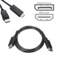 Câble DisplayPort DP vers HDMI mâle 1,8 m LCD PC HD TV portable AV Câble adaptateur câble M/M (noir)