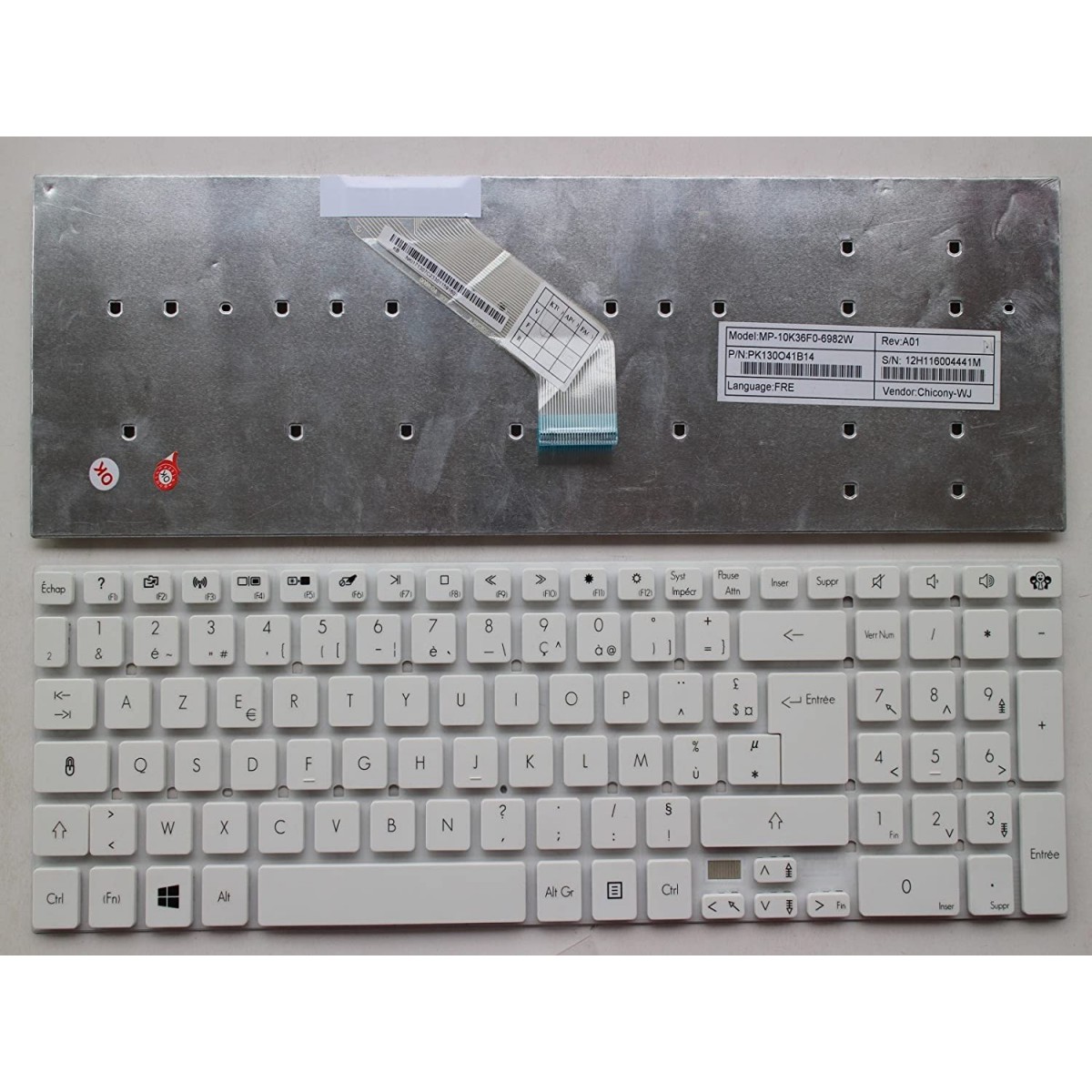 Clavier Français pour Packard Bell Easynote TSX62HR SERIES PK130HQ1A14 Blanc Clavier Français pour Packard Bell Easynote TSX62HR SERIES PK130HQ1A14 Blanc
