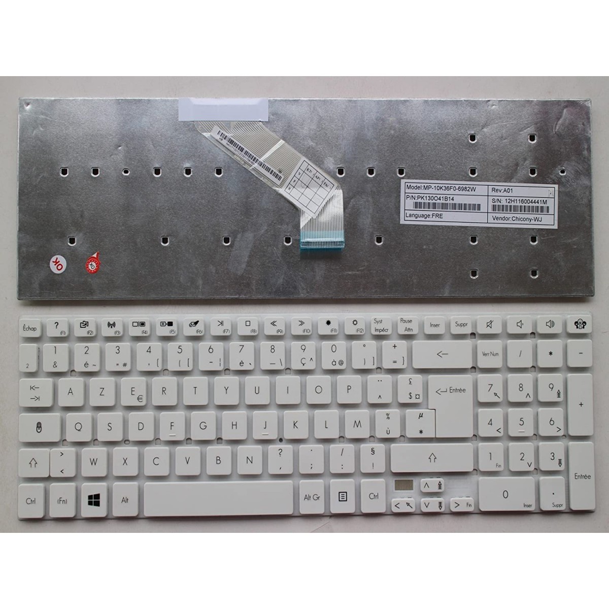 Clavier Français pour Packard Bell Easynote LK11BZ SERIES 051A305DD Blanc