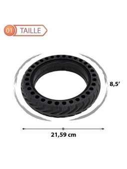 2 Pneus pour Xiaomi Trottinette M365, M365 Pro, Roue Anti Crevaison Anti dérapant Increvable 8,5 Pouces + 2 démontes pneus