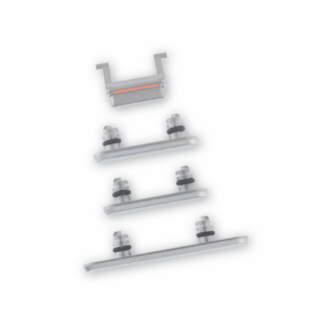 LOT DE BOUTONS (POWER, VIBREUR, VOLUME) Argent POUR IPHONE X
