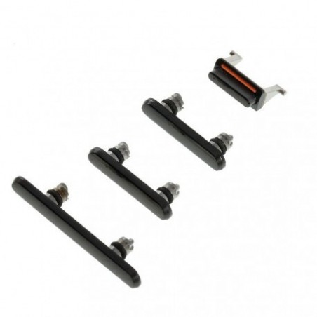 LOT DE BOUTONS (POWER, VIBREUR, VOLUME) Noir POUR IPHONE Xs