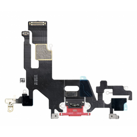 Nappe connecteur port de charge charging flex pour iPhone 11 Rouge