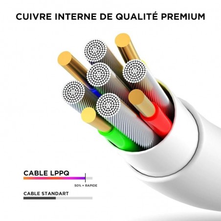 CABLE COMPATIBLE AVEC IPHONE 14 13 12 11 X XS XSMAX XR 5 S 6 7 8