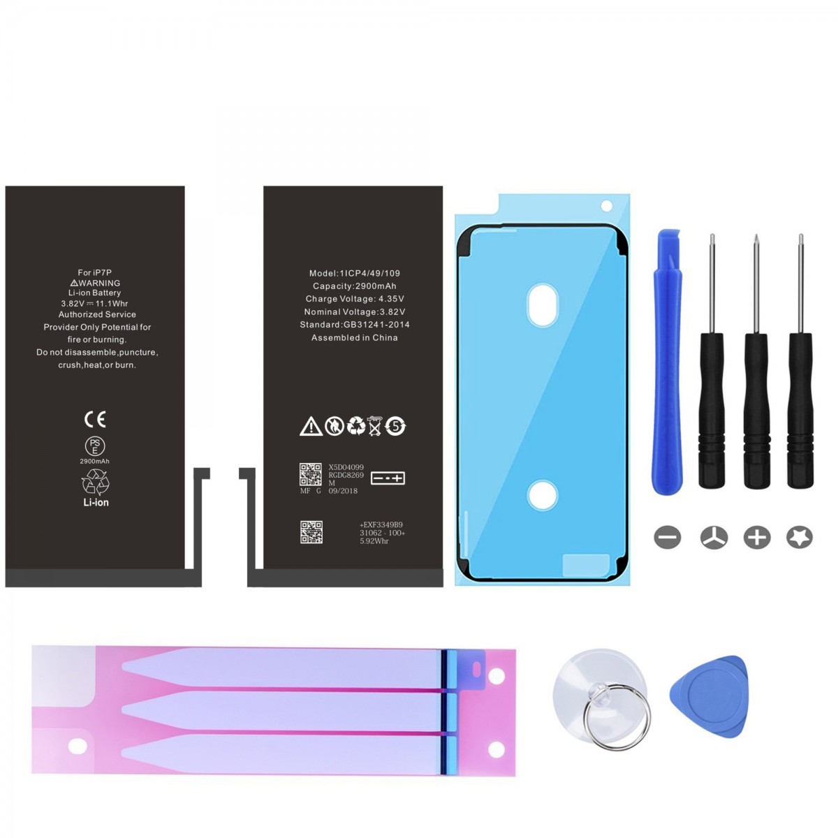 Kit Batterie pour iPhone 7 Plus (Joint Blanc)