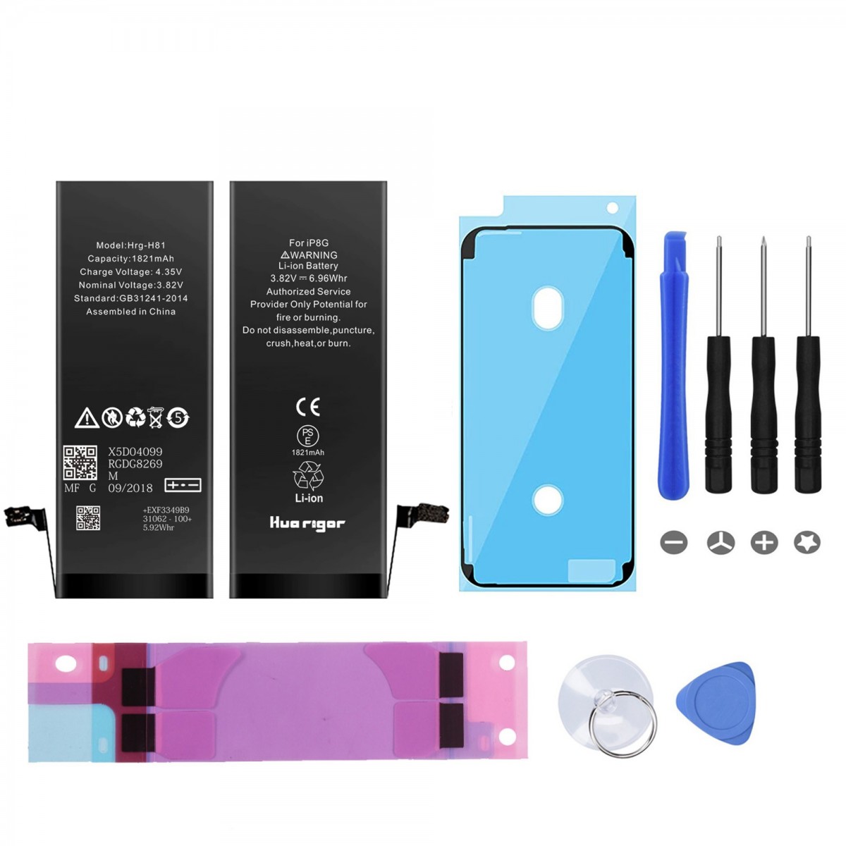 Kit Batterie pour iPhone 8 (Joint Noir)