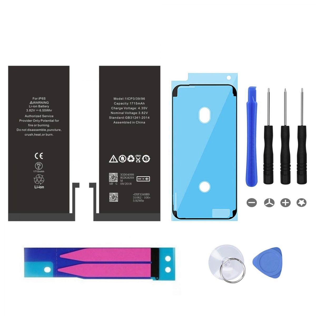 Kit Batterie pour iPhone 6s (Joint Noir)